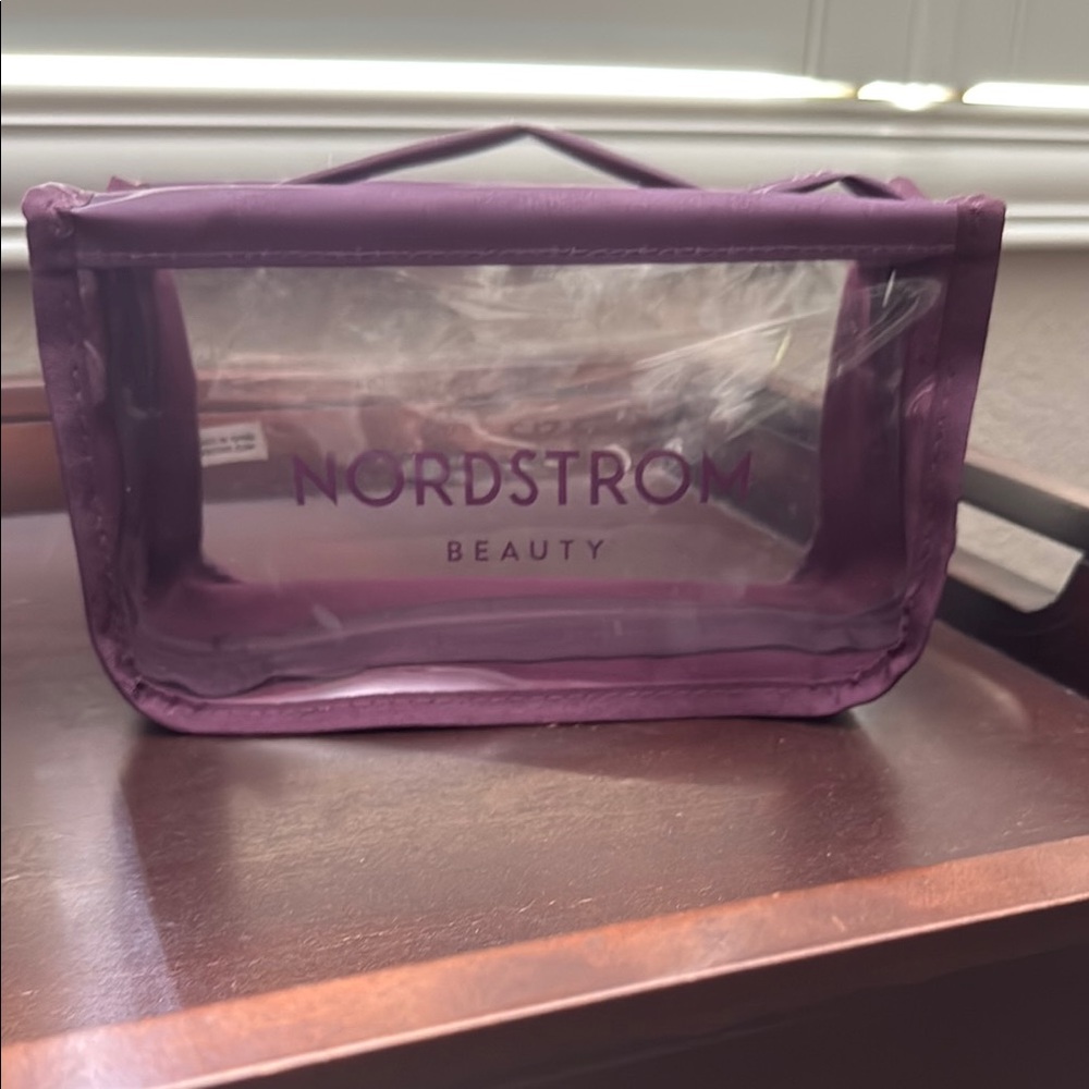 Nordstrom Purple Cosmetic Bag with Transparent Design